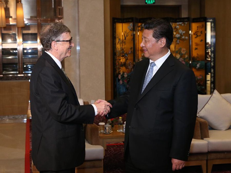 中国国家主席习近平会见美国盖茨基金会主席比尔·盖茨